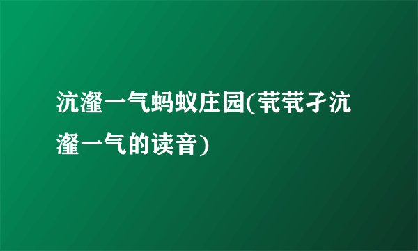 沆瀣一气蚂蚁庄园(茕茕孑沆瀣一气的读音)