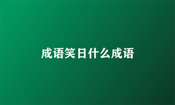 成语笑日什么成语
