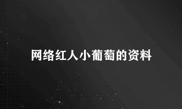 网络红人小葡萄的资料