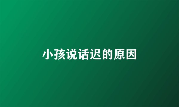 小孩说话迟的原因