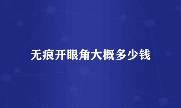 无痕开眼角大概多少钱