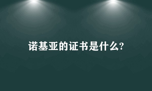 诺基亚的证书是什么?