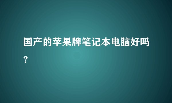 国产的苹果牌笔记本电脑好吗？