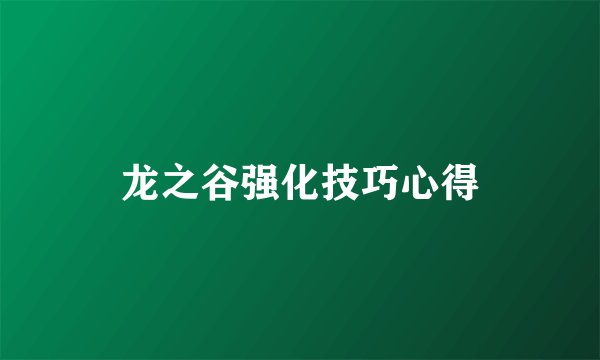 龙之谷强化技巧心得