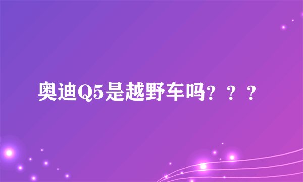 奥迪Q5是越野车吗？？？