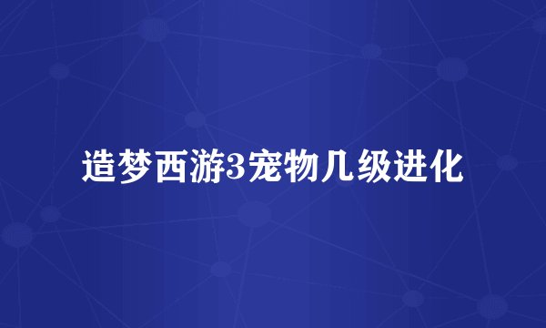 造梦西游3宠物几级进化