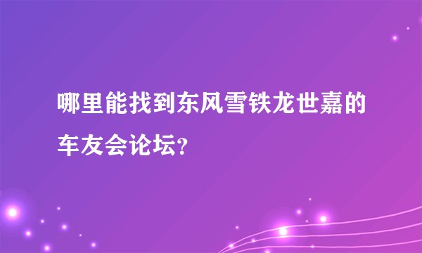 哪里能找到东风雪铁龙世嘉的车友会论坛？