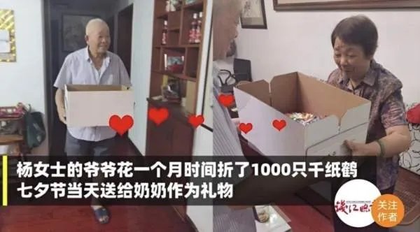 爷爷折千只千纸鹤送奶奶遭嫌弃,对此你有何看法?