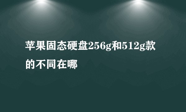 苹果固态硬盘256g和512g款的不同在哪