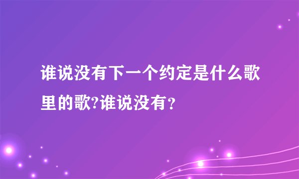 谁说没有下一个约定是什么歌里的歌?谁说没有？
