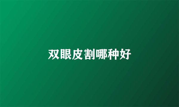 双眼皮割哪种好