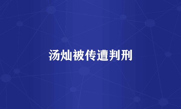 汤灿被传遭判刑