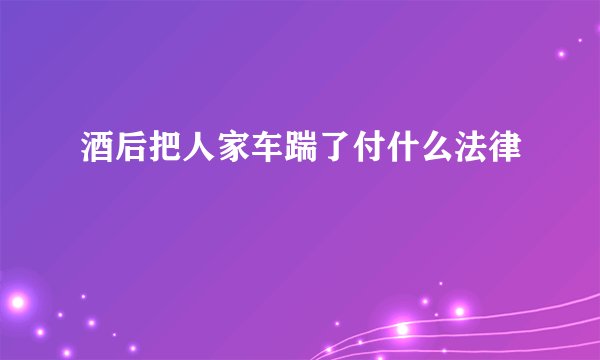 酒后把人家车踹了付什么法律