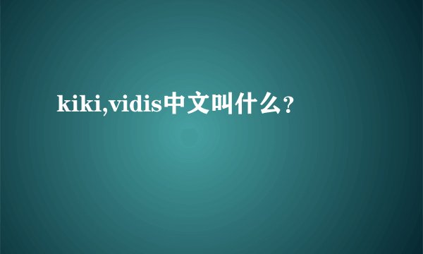 kiki,vidis中文叫什么？