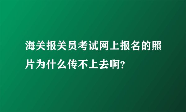 海关报关员考试网上报名的照片为什么传不上去啊?
