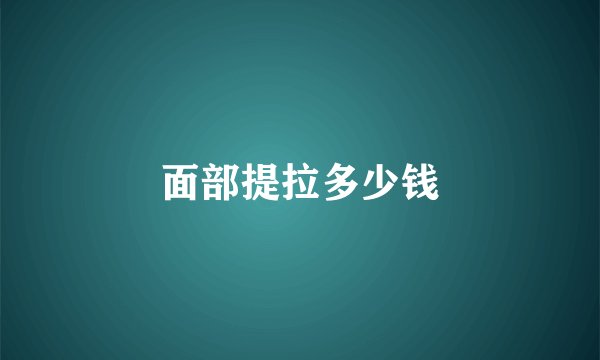 面部提拉多少钱