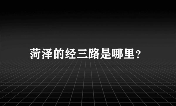 菏泽的经三路是哪里？