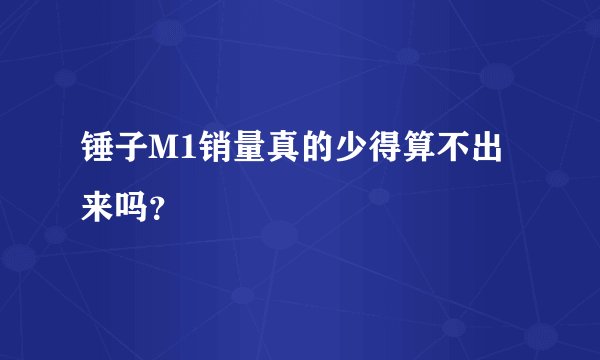 锤子M1销量真的少得算不出来吗？