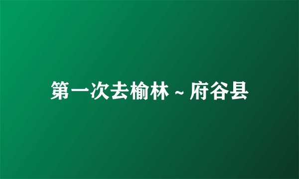 第一次去榆林~府谷县