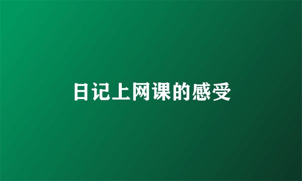 日记上网课的感受