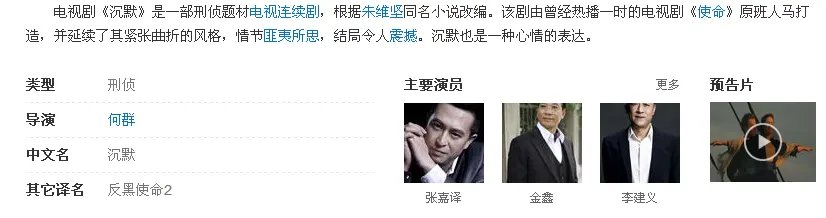 电视剧沉默主演张嘉译，导演是谁