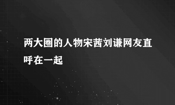 两大圈的人物宋茜刘谦网友直呼在一起