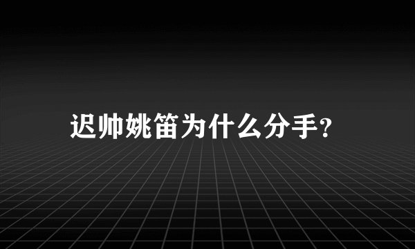 迟帅姚笛为什么分手？