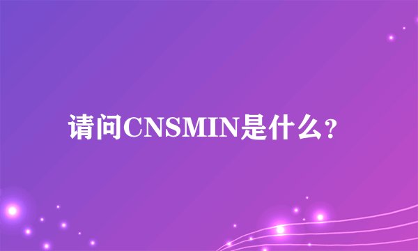 请问CNSMIN是什么？