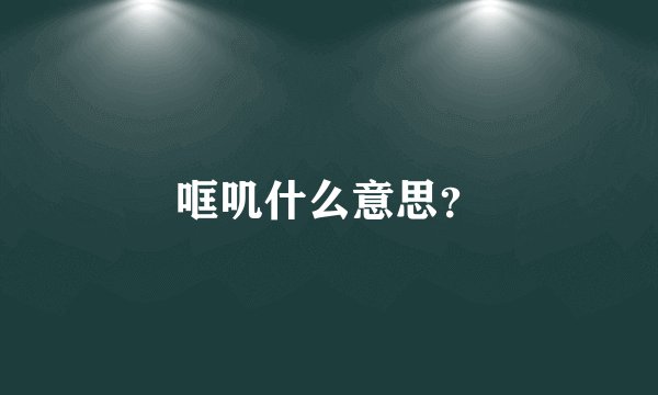 哐叽什么意思？