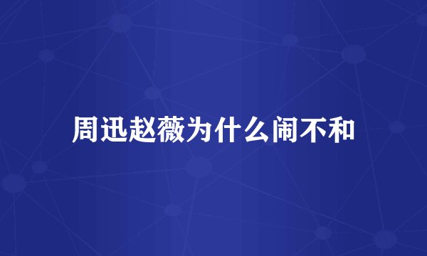 周迅赵薇为什么闹不和