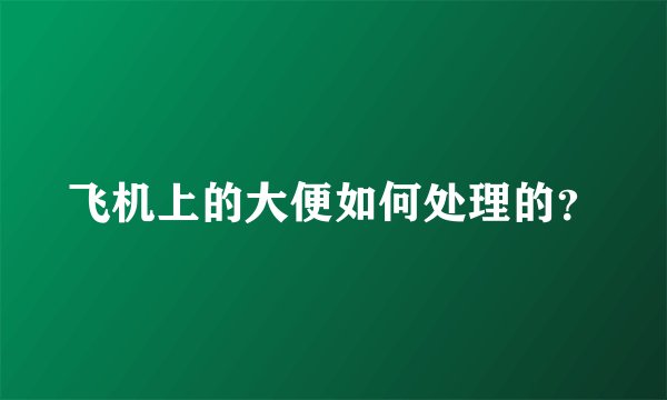 飞机上的大便如何处理的？