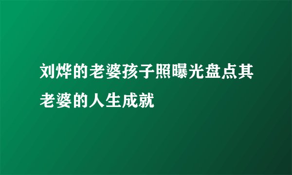 刘烨的老婆孩子照曝光盘点其老婆的人生成就