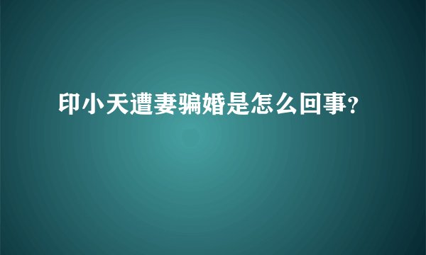 印小天遭妻骗婚是怎么回事?