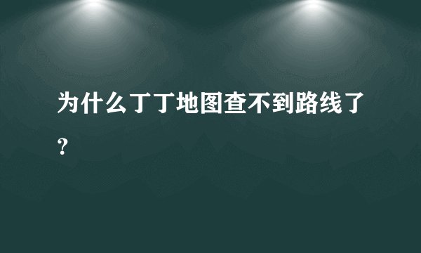 为什么丁丁地图查不到路线了?
