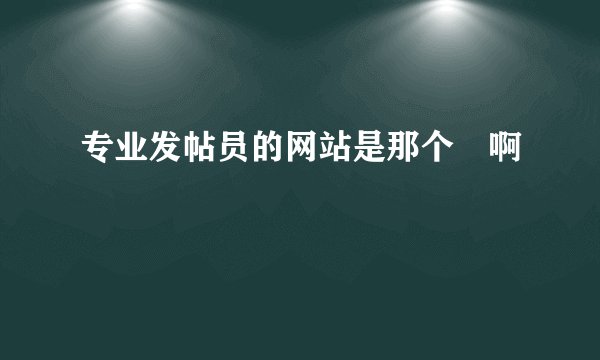 专业发帖员的网站是那个　啊