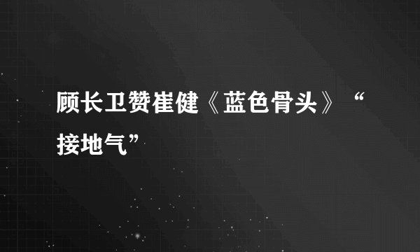 顾长卫赞崔健《蓝色骨头》“接地气”