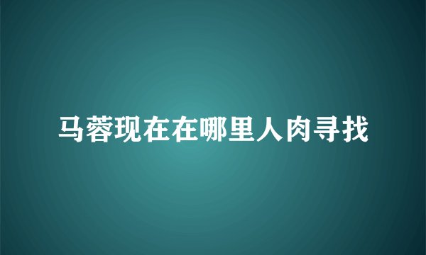 马蓉现在在哪里人肉寻找