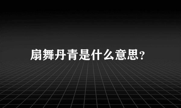 扇舞丹青是什么意思？