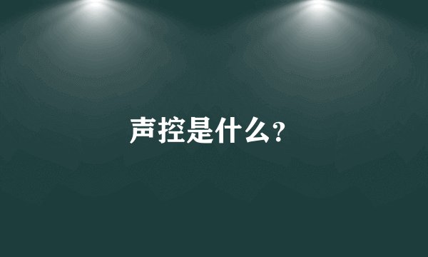 声控是什么？