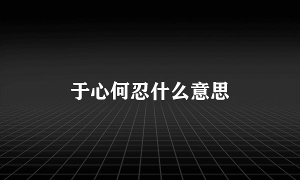 于心何忍什么意思