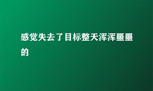 感觉失去了目标整天浑浑噩噩的