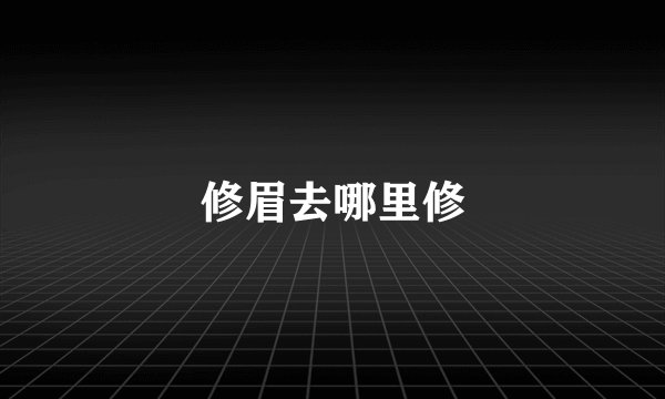修眉去哪里修
