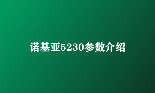诺基亚5230参数介绍