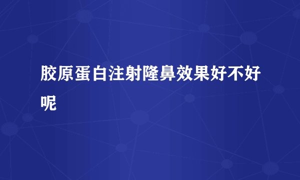 胶原蛋白注射隆鼻效果好不好呢