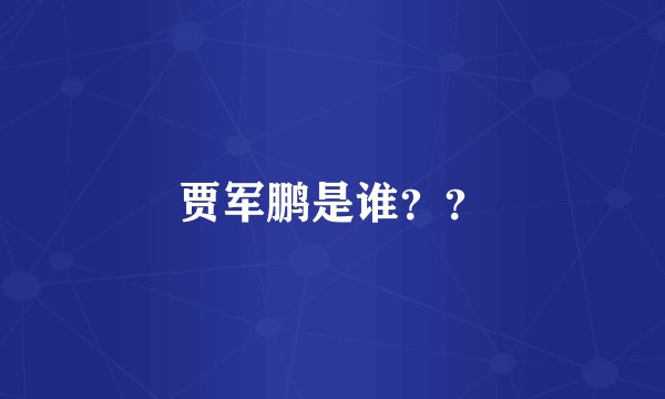 贾军鹏是谁？？