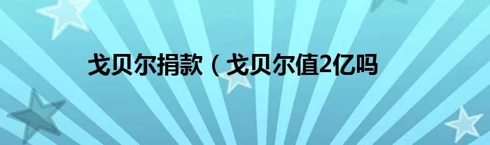 戈贝尔捐款（戈贝尔值2亿吗
