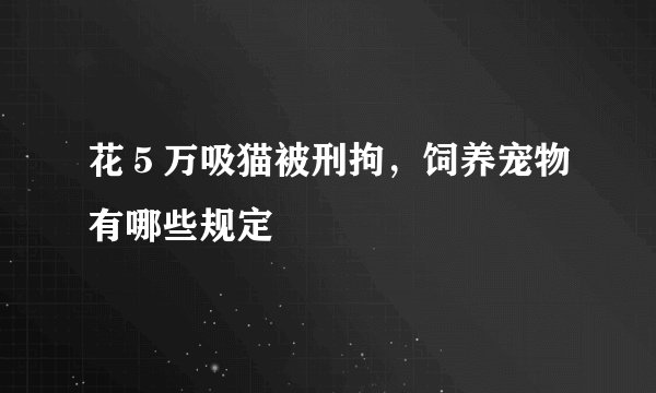 花５万吸猫被刑拘，饲养宠物有哪些规定