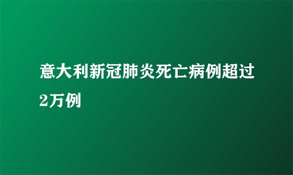 意大利新冠肺炎死亡病例超过2万例