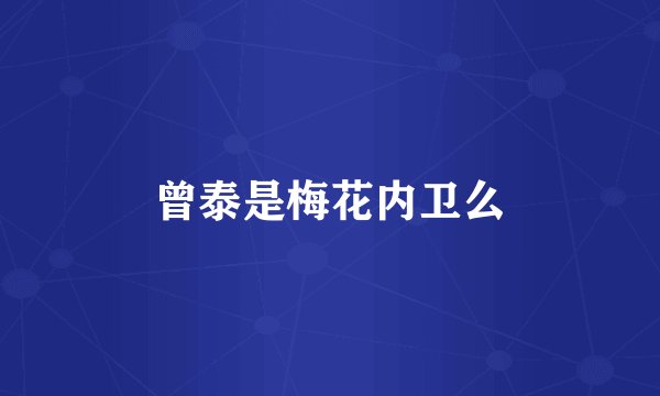 曾泰是梅花内卫么