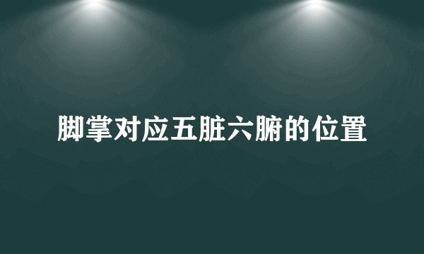 脚掌对应五脏六腑的位置